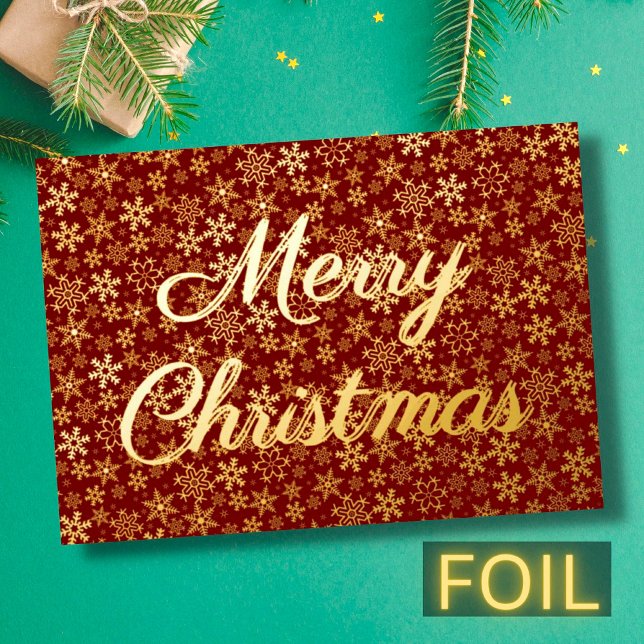 Tarjeta Festiva Con Relieve Metalizado Moderno y elegante copos de nieve Feliz Navidad Bo (Subido por el creador)