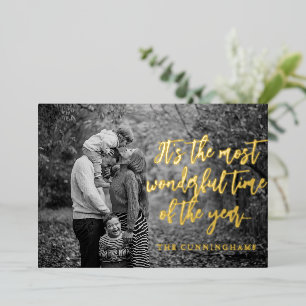 Tarjeta Festiva Con Relieve Metalizado Momento más maravilloso del año Foto moderna