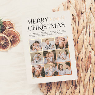 Tarjeta Festiva Con Relieve Metalizado Momentos brillantes de merry   Navidades modernos 