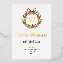 Monogramo Citrus Wreath Navidades Gold