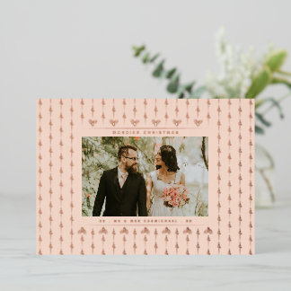 Tarjeta Festiva Con Relieve Metalizado Navidad de casados Sr. y Sra. Foto de Navidad