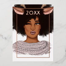 Navidad elegante reno africano americano