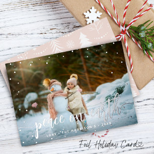 Tarjeta Festiva Con Relieve Metalizado Navidad Festiva Feliz Fotografía de Nieve Plateada