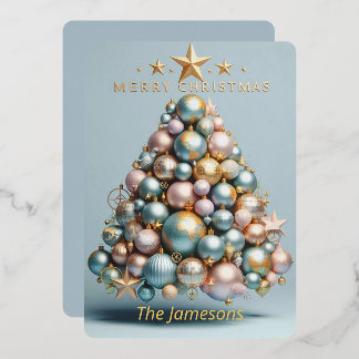 Tarjeta Festiva Con Relieve Metalizado Navidad Global
