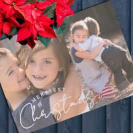 Tarjeta Festiva Con Relieve Metalizado Navidad más alegre Familia Alegría 2 Foto Navidad