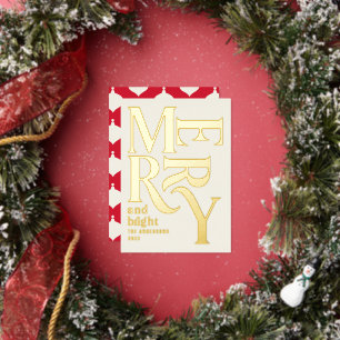 Tarjeta Festiva Con Relieve Metalizado Navidad moderna y mínima tradicional alegre