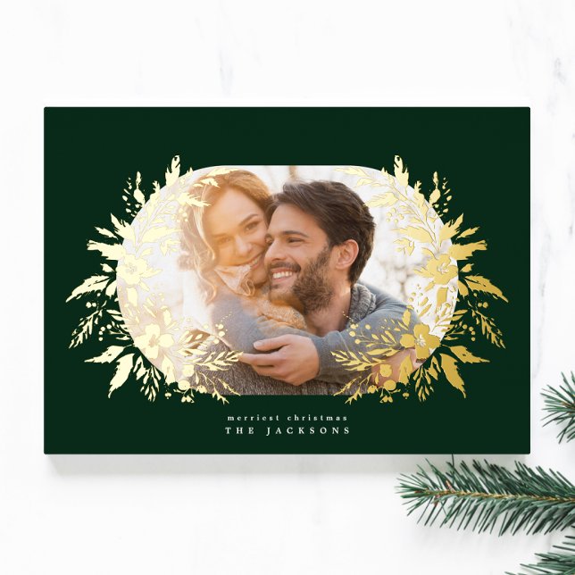 Tarjeta Festiva Con Relieve Metalizado navidades abstractos de oro clásicos foto botánica (Subido por el creador)