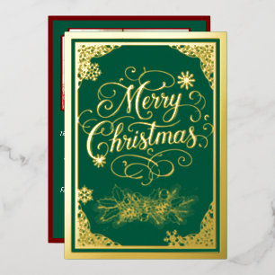 Tarjeta Festiva Con Relieve Metalizado Navidades con carteras y foto dentro