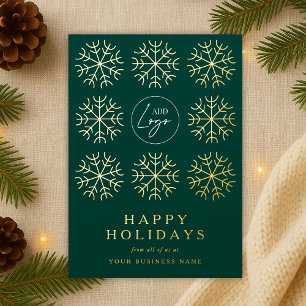 Tarjeta Festiva Con Relieve Metalizado Navidades con logotipo de la empresa Snowflakes Gr