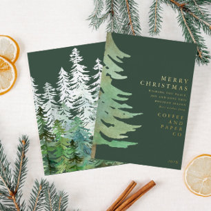 Tarjeta Festiva Con Relieve Metalizado Navidades corporativos botánicos y elegantes de ac