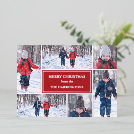 Tarjeta Festiva Con Relieve Metalizado Navidades de Collage de fotos moderno