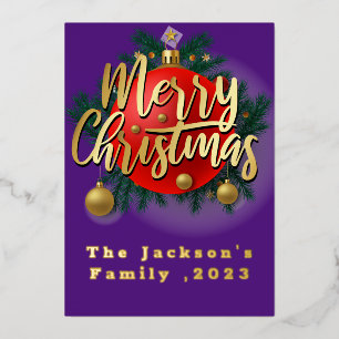 Tarjeta Festiva Con Relieve Metalizado Navidades de copas de invierno de rama de Snowflak