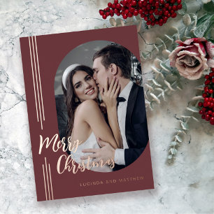 Tarjeta Festiva Con Relieve Metalizado Navidades de fotografía minimalistas con guión ele