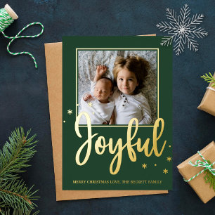Tarjeta Festiva Con Relieve Metalizado Navidades de fotografía moderna con escritura de t