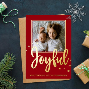 Tarjeta Festiva Con Relieve Metalizado Navidades de fotografía moderna con escritura de t