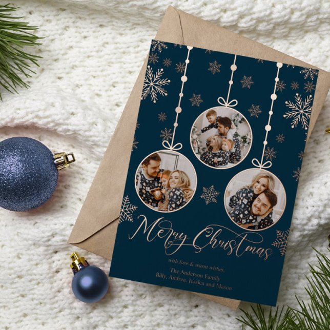 Tarjeta Festiva Con Relieve Metalizado Navidades de fotografía modernos de ornamentos (Subido por el creador)