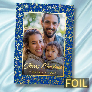 Tarjeta Festiva Con Relieve Metalizado Navidades de fotografía modernos elegantes copos d