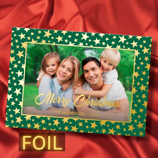 Tarjeta Festiva Con Relieve Metalizado Navidades de fotografía modernos elegantes estrell (Subido por el creador)
