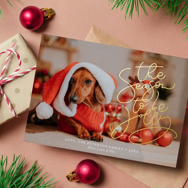 Tarjeta Festiva Con Relieve Metalizado navidades de fotografía Personalizado "La temporad (Subido por el creador)