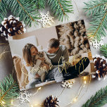 Tarjeta Festiva Con Relieve Metalizado navidades de fotografía Personalizado "Saludos de<br><div class="desc">Estas hermosas tarjetas de felicitación de vacaciones son totalmente de personalizable. Agregue su propia foto y mensaje y cambie el esquema de color haciendo clic en el botón PERSONALIZAR IT!.</div>