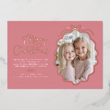 Navidades de fotos rosadas simples de onda de onda