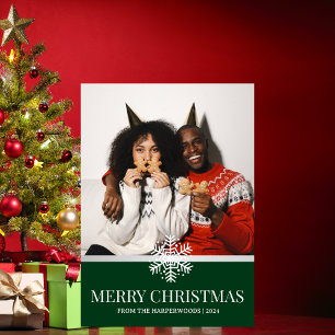 Tarjeta Festiva Con Relieve Metalizado navidades de guerra rojo moderno y elegante foto f