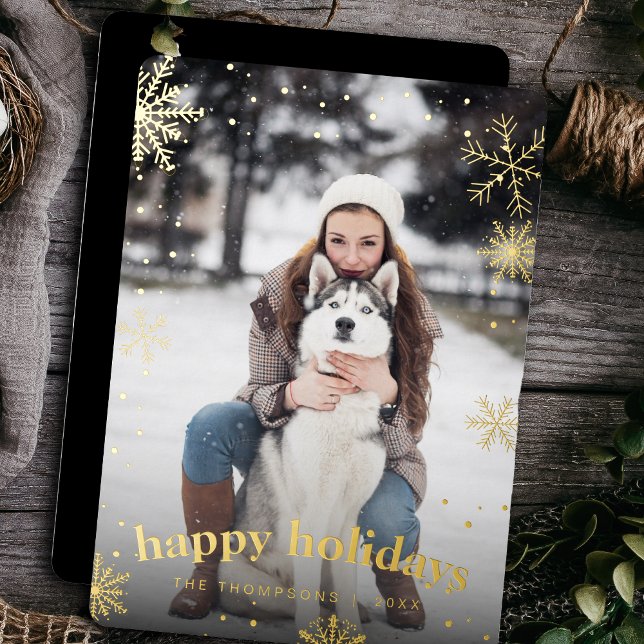 Tarjeta Festiva Con Relieve Metalizado Navidades de la moderna familia Snowflake 2024 (Subido por el creador)