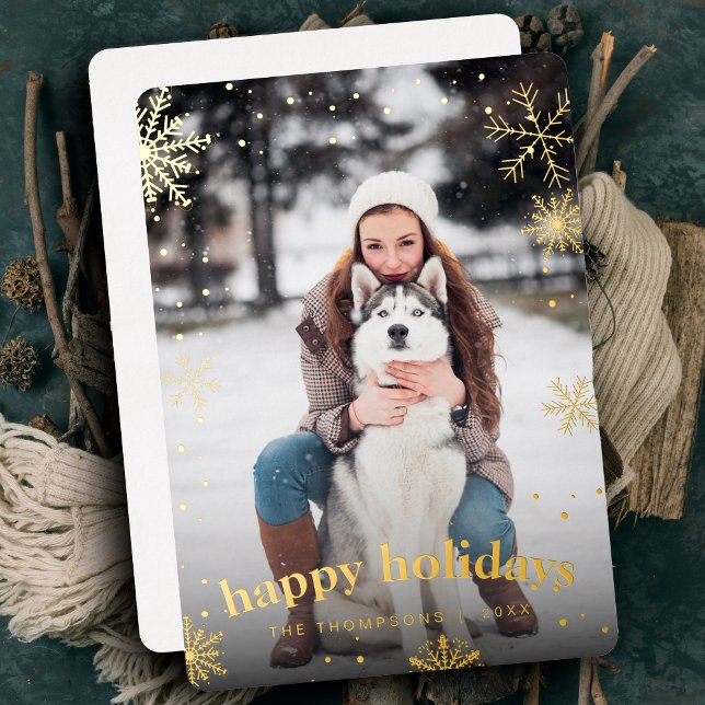 Tarjeta Festiva Con Relieve Metalizado Navidades de la moderna familia Snowflake 2024 (Subido por el creador)