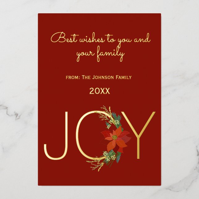 Tarjeta Festiva Con Relieve Metalizado Navidades de navidad navideña de la moderna poinse (Anverso)