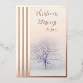 Tarjeta Festiva Con Relieve Metalizado Navidades de personalizado de árboles de invierno