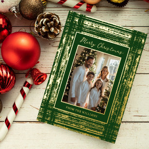 Tarjeta Festiva Con Relieve Metalizado Navidades de Relieve metalizado de Glam Rústico Pe