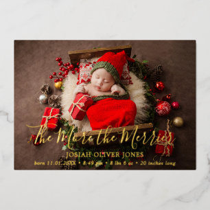 Tarjeta Festiva Con Relieve Metalizado Navidades de Relieve metalizado dorado fotográfico