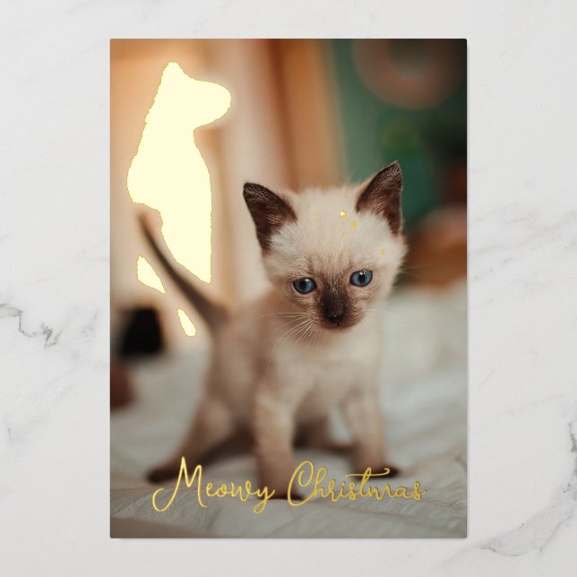 Tarjeta Festiva Con Relieve Metalizado Navidades de Siam (Anverso)