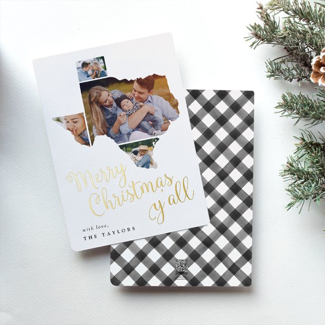 Tarjeta Festiva Con Relieve Metalizado Navidades de Texas | COLLAGE DE FOTOS (Subido por el creador)