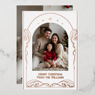 Tarjeta Festiva Con Relieve Metalizado Navidades editables elegantes vacaciones de la pla