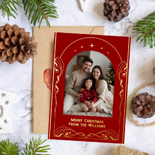 Tarjeta Festiva Con Relieve Metalizado Navidades editables elegantes vacaciones de la pla