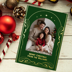 Tarjeta Festiva Con Relieve Metalizado Navidades editables elegantes vacaciones de la pla