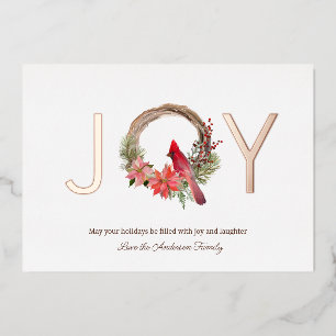 Tarjeta Festiva Con Relieve Metalizado Navidades Elegantes Joy Cardenal Floral