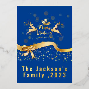 Tarjeta Festiva Con Relieve Metalizado Navidades fotográficos con guión de fragmento de c