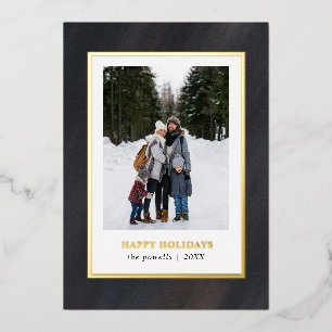 Tarjeta Festiva Con Relieve Metalizado Navidades fotográficos de color gris oscuro