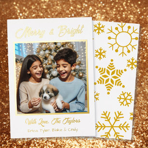 Tarjeta Festiva Con Relieve Metalizado Navidades fotográficos familiares personalizados d