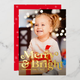 Tarjeta Festiva Con Relieve Metalizado Navidades fotográficos verticales retro merry y Br