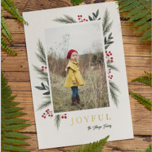 Navidades Greenery Berry Frame Photo