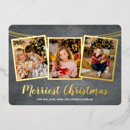 Tarjeta Festiva Con Relieve Metalizado Navidades más bonitos del Collage de fotos del mar