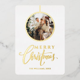 Tarjeta Festiva Con Relieve Metalizado Navidades minimalistas modernos de fotografía de o