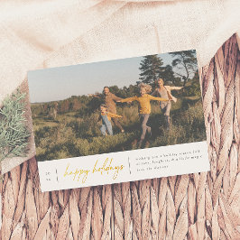 Tarjeta Festiva Con Relieve Metalizado Navidades Mínimos Modernos Felices Fiestas