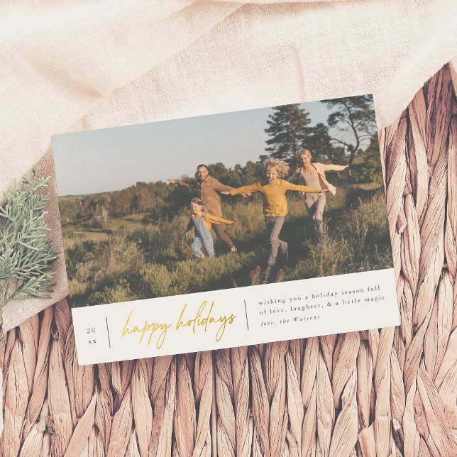 Tarjeta Festiva Con Relieve Metalizado Navidades Mínimos Modernos Felices Fiestas (Subido por el creador)