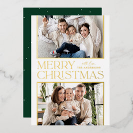 Tarjeta Festiva Con Relieve Metalizado Navidades modernos 2 Photo Gold