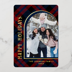 Tarjeta Festiva Con Relieve Metalizado Navidades modernos esparcen FOTO para saludar oro