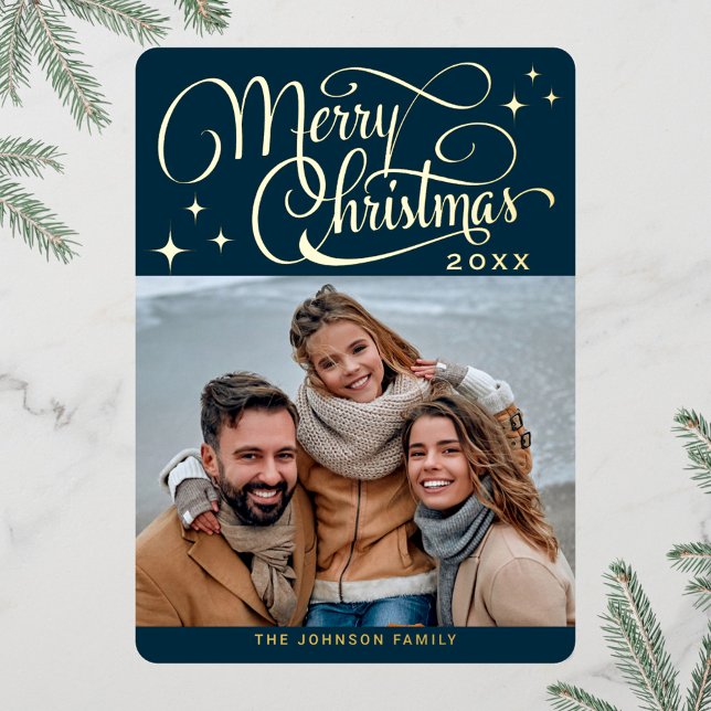 Tarjeta Festiva Con Relieve Metalizado Navidades modernos esparcen FOTO para saludar oro (Subido por el creador)